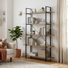 Load image into Gallery viewer, Forge 5 Tier Bookshelf - Light Grey Wood