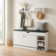 Load image into Gallery viewer, Gannet Shoe Rack Storage Cabinet 3 Layer - White + Black