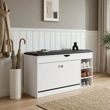 Load image into Gallery viewer, Gannet Shoe Rack Storage Cabinet 3 Layer - White + Black