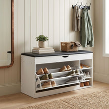 Load image into Gallery viewer, Gannet Shoe Rack Storage Cabinet 3 Layer - White + Black