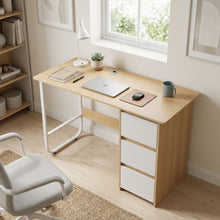 Load image into Gallery viewer, Gavin 120cm Computer Desk with Drawers - Natural + White (0.091m3 - 24.5kg)