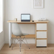 Load image into Gallery viewer, Gavin 120cm Computer Desk with Drawers - Natural + White (0.091m3 - 24.5kg)