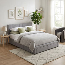 Load image into Gallery viewer, Charlotte Queen Bed Frame with 4 Drawers - Light Grey