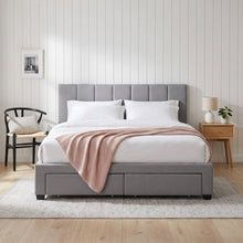 Load image into Gallery viewer, Charlotte Queen Bed Frame with 4 Drawers - Light Grey