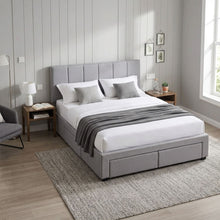 Load image into Gallery viewer, Charlotte Double Bed Frame with 4 Drawers - Light Grey