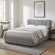 Load image into Gallery viewer, Charlotte Double Bed Frame with 4 Drawers - Light Grey