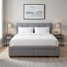 Load image into Gallery viewer, Charlotte Double Bed Frame with 4 Drawers - Light Grey