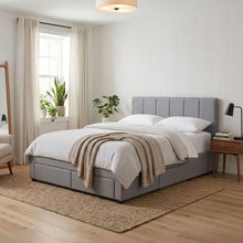 Load image into Gallery viewer, Charlotte Double Bed Frame with 4 Drawers - Light Grey
