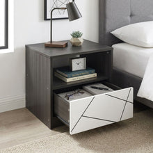 Load image into Gallery viewer, Dustin Bedside Table - Oak Grey + White