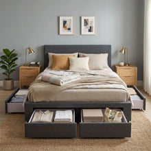 Load image into Gallery viewer, Geolux Queen Bed Frame with 4 Drawers - Dark Grey (p1=0.174m³-11.5kg)(p2=0.114m³-18.0kg)(p3=0.081m³-16.5kg)(T=0.369m³-46.0kg)