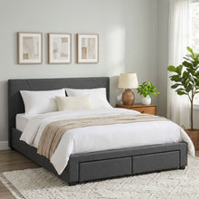 Load image into Gallery viewer, Geolux Queen Bed Frame with 4 Drawers - Dark Grey (p1=0.174m³-11.5kg)(p2=0.114m³-18.0kg)(p3=0.081m³-16.5kg)(T=0.369m³-46.0kg)