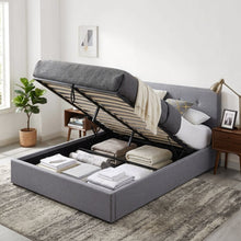 Load image into Gallery viewer, Lureva Linen Queen Gas Lift Bed Frame – Grey