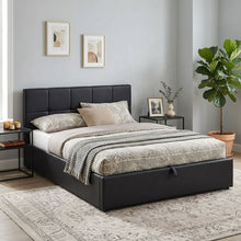 Load image into Gallery viewer, Purova PU Queen Gas Lift Bed Frame – Black