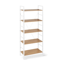 Load image into Gallery viewer, Hikuai 5 Tier Bookshelf - Natural + White