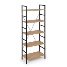 Load image into Gallery viewer, Hikuai 5 Tier Bookshelf - Natural + Black (0.05m3 - 11.5kg)