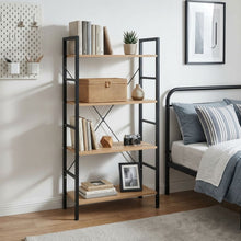 Load image into Gallery viewer, Hikuai 4 Tier Bookshelf - Natural + Black