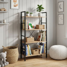 Load image into Gallery viewer, Hikuai 4 Tier Bookshelf - Natural + Black