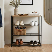 Load image into Gallery viewer, Milton 4 Tier Storage Shelf - Maple + Black