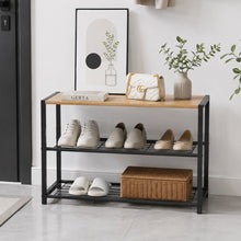 Load image into Gallery viewer, Milton 3 Tier Storage Shelf - Maple + Black