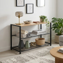 Load image into Gallery viewer, Milton 3 Tier Storage Shelf - Maple + Black