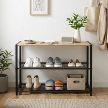 Load image into Gallery viewer, Milton 3 Tier Storage Shelf - Maple + Black