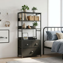 Load image into Gallery viewer, Whitby 4 Tier Storage Shelf with Drawers - Black
