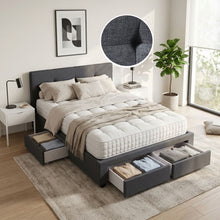 Load image into Gallery viewer, Tuffen Queen Bed Frame with 4 Drawers – Grey