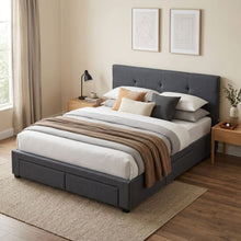 Load image into Gallery viewer, Tuffen Queen Bed Frame with 4 Drawers – Grey