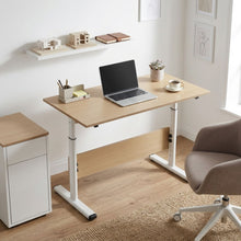 Load image into Gallery viewer, Hector 100cm Height-Adjustable Computer Desk - Maple + White