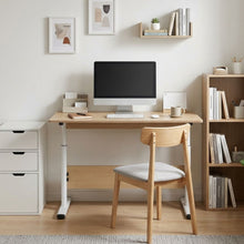 Load image into Gallery viewer, Hector 100cm Height-Adjustable Computer Desk - Maple + White