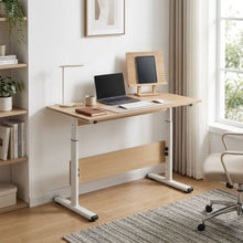 Load image into Gallery viewer, Hector 100cm Height-Adjustable Computer Desk - Maple + White
