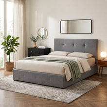 Load image into Gallery viewer, Tuffora Queen Gas Lift Bed Frame – Light Grey (p1=0.129m³-16.0kg)(p2=0.118m³-21.5kg)(T=0.247m³-37.5kg)