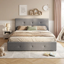 Load image into Gallery viewer, Tuffora Queen Gas Lift Bed Frame – Light Grey (p1=0.129m³-16.0kg)(p2=0.118m³-21.5kg)(T=0.247m³-37.5kg)