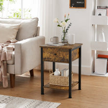 Load image into Gallery viewer, Atlas Side Table with Drawer and Storage Shelf - Rustic Brown