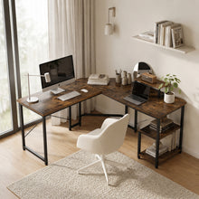Load image into Gallery viewer, Marcus Gaming Corner Desk - Rustic Brown