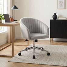 Load image into Gallery viewer, Morgan Velvet Office Chair - Light Grey