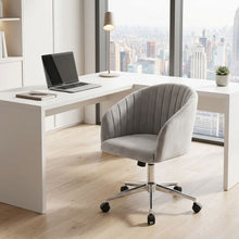 Load image into Gallery viewer, Morgan Velvet Office Chair - Light Grey