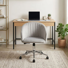 Load image into Gallery viewer, Morgan Velvet Office Chair - Light Grey