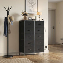 Load image into Gallery viewer, Natalia 10 Drawers Tallboy - Dark Grey