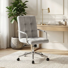 Load image into Gallery viewer, Eliezer Velvet Office Chair - Light Grey (0.188m - 10.0kg)