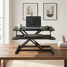 Load image into Gallery viewer, Sit-Stand Desk Converter with Keyboard Tray - Black