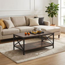 Load image into Gallery viewer, Chad Rectangle Coffee Table - Rustic Brown + Black