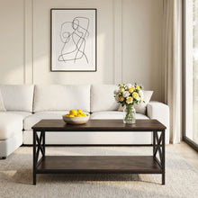 Load image into Gallery viewer, Chad Rectangle Coffee Table - Rustic Brown + Black