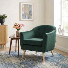 Load image into Gallery viewer, Millo Velvet Armchair - Dark Green