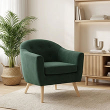 Load image into Gallery viewer, Millo Velvet Armchair - Dark Green