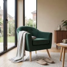 Load image into Gallery viewer, Millo Velvet Armchair - Dark Green