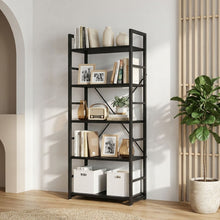 Load image into Gallery viewer, Poroti 5 Tier Bookshelf Storage Shelf - Black