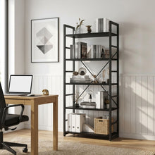 Load image into Gallery viewer, Poroti 5 Tier Bookshelf Storage Shelf - Black