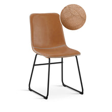 Load image into Gallery viewer, Grayson PU Leather Dining Chair - Set of 2 - Caramel Tan