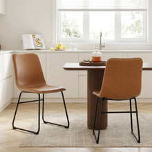 Load image into Gallery viewer, Grayson PU Leather Dining Chair - Set of 2 - Caramel Tan